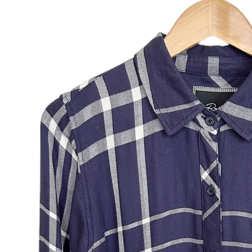 Rails Lurex Hunter Plaid Button Front Plaid Shirt… - image 5